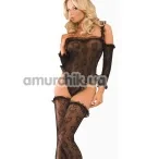 Комплект Electric Lingerie чорний: боді + панчохи + рукавички (модель EH218) - Фото №1