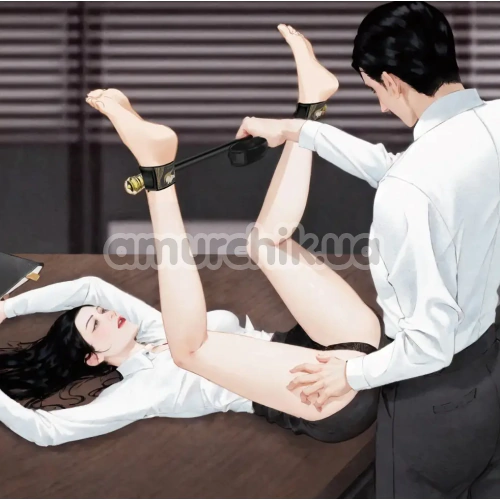 Бондажный набор Upko Extra-long Spreader Bar With Choker And Cuffs, черный