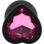 Анальна пробка з рожевим кристалом Silicone Jewelled Butt Plug Heart Small, чорна - Фото №3