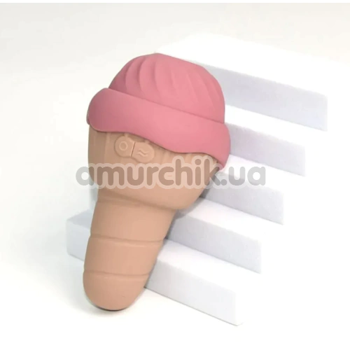 Симулятор орального секса для женщин с вибрацией Sweet Em Velvet Lure Ice Cream, коричневый