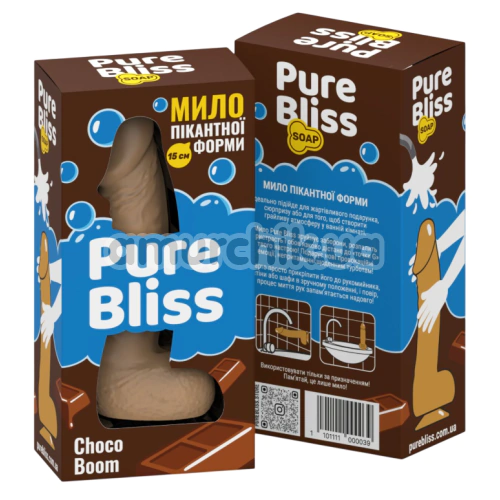 Мило у вигляді пеніса з присоскою Pure Bliss Small Choco Boom - шоколад, коричневе