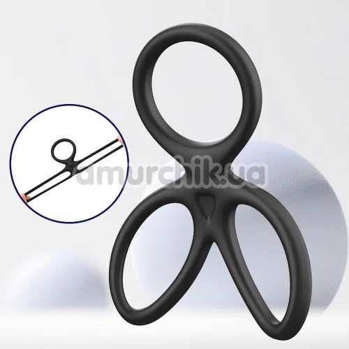 Ерекційне кільце Men's Play Triple Silicone Cock Ring B14, чорне