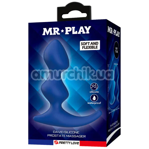 Стимулятор простати MR Play David Silicone Prostate Massager, синій