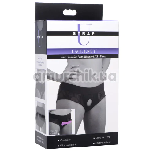 Трусики для страпона Strap U Lace Envy, черные