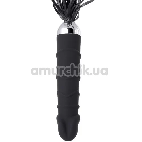 Вибратор с флоггером Black&Red Tail Vibrator, черный