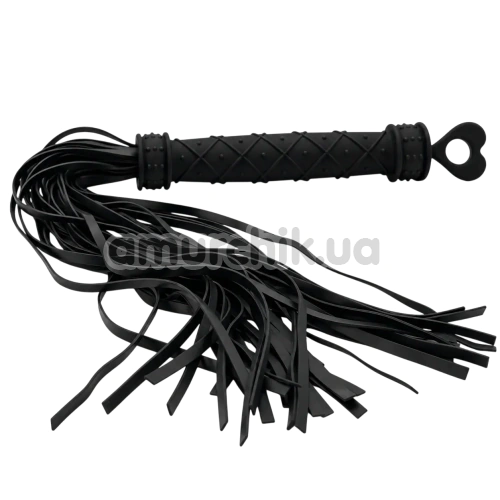 Флоггер DS Fetish Flogger Silicone Heart, черный