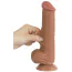 Фаллоимитатор Sliding-Skin Dual Layer Dong 8 с маленькой мошонкой, светло-коричневый - Фото №7