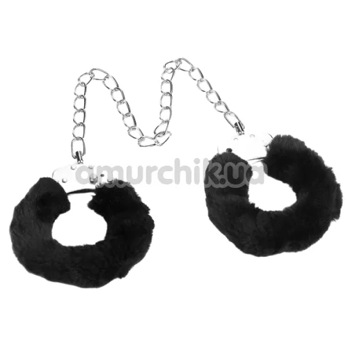 Фиксаторы Fetish Pleasure Fluffy Leg Cuffs, чёрные - Фото №1