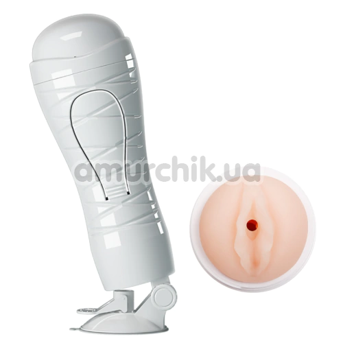 Мастурбатор з вібрацією Crazy Bull Flora Vagina 00900T48Z, білий