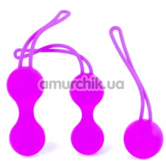 Набір вагінальних кульок Boss Series Silicone Kegal Balls Set, фіолетовий - Фото №1