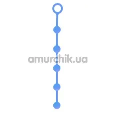 Анальная цепочка Delight Throb с пупырышками, 25 см голубая - Фото №1