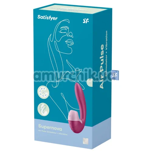 Вибратор с вакуумным стимулятором Satisfyer Supernova, бордовый