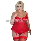 Комплект Margaret Plus Size червоний: корсет + трусики-стрiнги - Фото №1