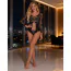 Боди Star Night Cutouts Mesh Rhinestone Bodysuit, черное - Фото №8