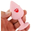 Анальна пробка з рожевим кристалом Alume Silicone Heart Paw Plug M, рожева - Фото №5