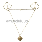 Зажимы для сосков Lockink Minimalism Metal Nipple Clamps with Heavy Pendant And Rings, золотые - Фото №1