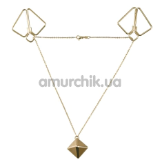 Зажимы для сосков Lockink Minimalism Metal Nipple Clamps with Heavy Pendant And Rings, золотые - Фото №1