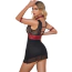 Комплект Star Night Mesh And Faux Leather Lingerie Chemise, чорно-бордовий: пеньюар +  пояс з нашийником та фіксаторами + трусики-стрінги - Фото №4