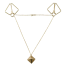 Зажимы для сосков Lockink Minimalism Metal Nipple Clamps with Heavy Pendant And Rings, золотые - Фото №1