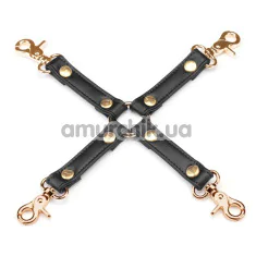 Ремінці для фіксаторів Liebe Seele Dark Candy Hogtie With Gold Hardware, чорні - Фото №1