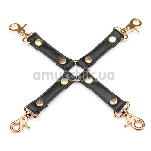 Ремінці для фіксаторів Liebe Seele Dark Candy Hogtie With Gold Hardware, чорні - Фото №1