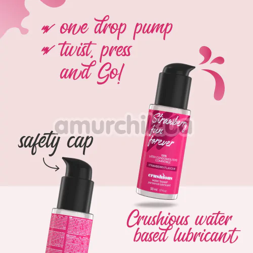 Оральный лубрикант Crushious Strawberry Fun Forever Strawberry Flavour - клубника, 50 мл
