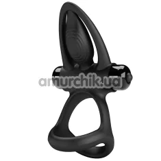 Віброкільце для члена Pretty Love Vibration Cock Ring, чорне - Фото №1