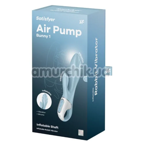 Вибратор Satisfyer Air Pump Bunny 1, голубой