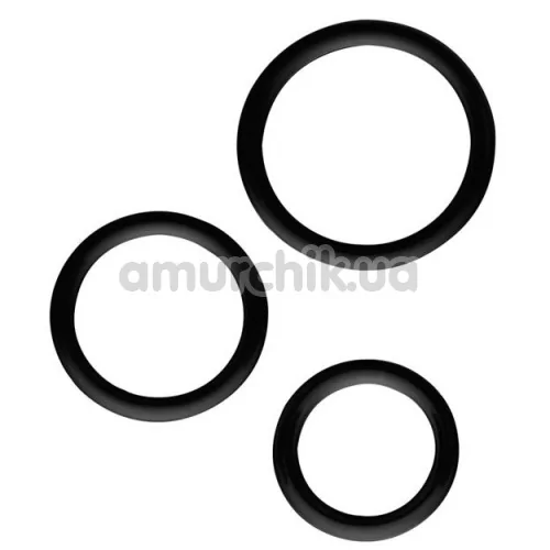 Набор из 3 эрекционных колец Get Lock Magnum Force Cock Ring, черный
