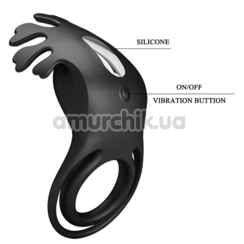 Виброкольцо для члена Pretty Love Vibrant Penis Ring Ruben, черное