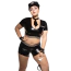 Костюм полицейской JSY Sexy Lingerie P61120, черный: топ + шорты + фуражка + галстук + перчатки + наручники - Фото №3