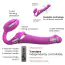 Безремневий страпон із вібрацією Strap-On-Me Multi Orgasm Bendable Strap-On M, рожевий - Фото №2