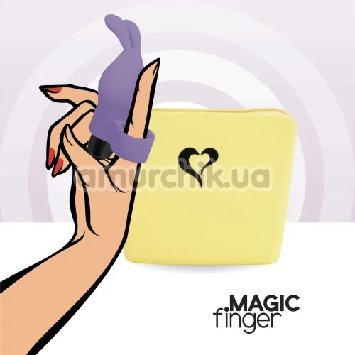 Насадка на палець з вібрацією FeelzToys Magic Finger Bunny Vibrator, фіолетова