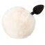 Анальна пробка з білим хвостиком Fluffy Tail Plug For Your Butt S, чорна - Фото №3