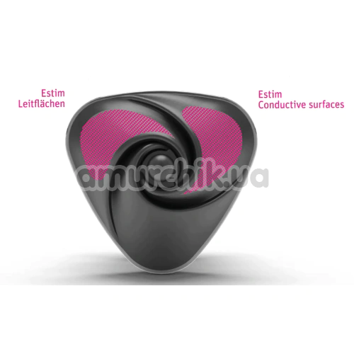 Вибратор на палец с электростимуляцией Mystim Black Edition Heart's Desire, черный