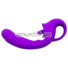 Вибратор для клитора и точки G Tongue Licking Vibrator, фиолетовый - Фото №1