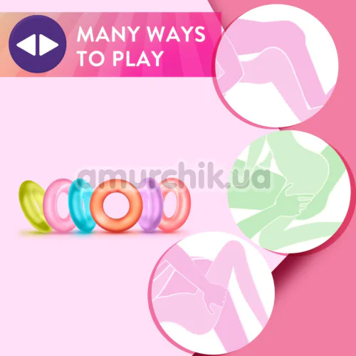Набор эрекционных колец для члена Play With Me King Of The Ring, разноцветный