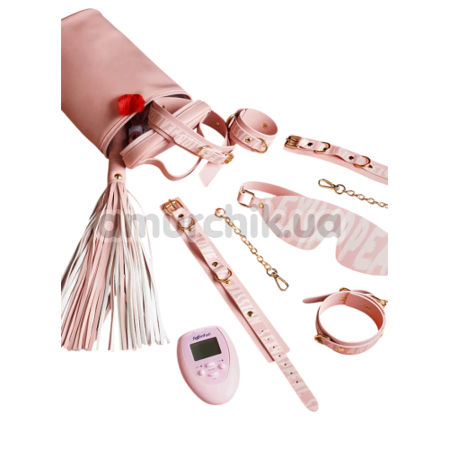 Бондажний набір з електростимуляцією Roomfun Bondage Gear With Massager, рожевий