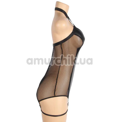 Корсет з гартерами Star Night Deep V Halter Corset, чорний