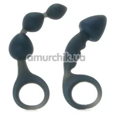 Набір з 2 предметів Bottoms Up Butt Silicone Anal Toy Set, сірий - Фото №1