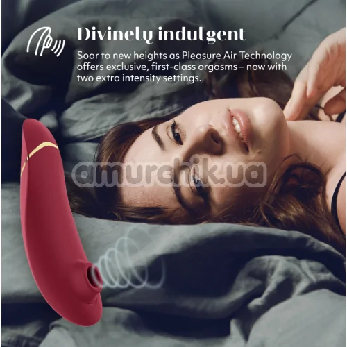 Симулятор орального секса для женщин Womanizer Premium 2, бордовый