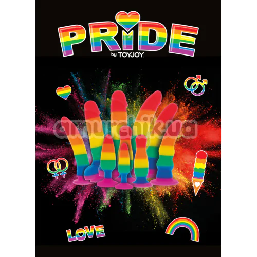 Анальная пробка ToyJoy Pride Twink Plug Medium, радужная