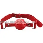 Кляп Breathable Ball Gag с отверстиями, красный - Фото №1