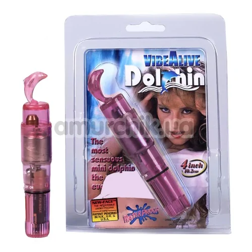 Клиторальный вибратор VibeAlive Dolphin, розовый