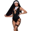 Костюм монашки JSY Sexy Lingerie 6865, черно-белый: боди + головной убор + чулки - Фото №2