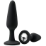 Анальна пробка з прозорим кристалом Alume Silicone Long Plug М, чорна - Фото №2