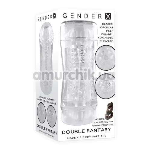 Мастурбатор Gender X Double Fantasy, прозрачный