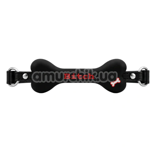 Кляп DS Fetish Mouth Bone Gag Bitch, червоно-чорний