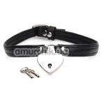 Чокер Heart Lock Leather Choker With Lock & Key, черный - Фото №1