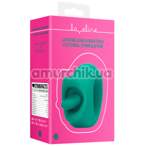 Симулятор орального секса для женщин с вибрацией Loveline Licking And Vibrating Clitoral Stimulator, зеленый